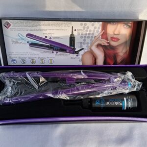 ✨ Royale Pro Vapor Ceramic Tourmaline Hair Straightener + Argan Oil – Purple
